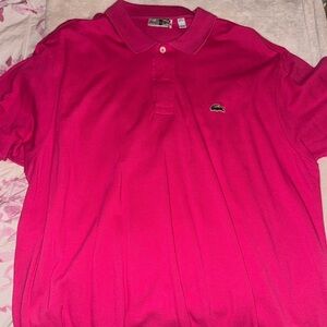 men’s lacoste hot pink polo shirt